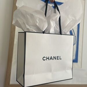 Authentic Chanel White shopping Bag